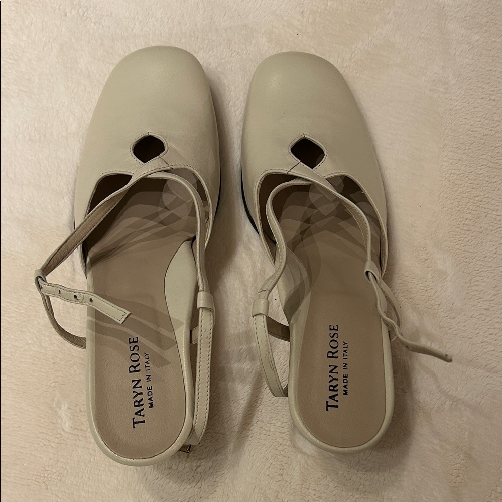 Taryn Rose Women's Beige Leather Heels